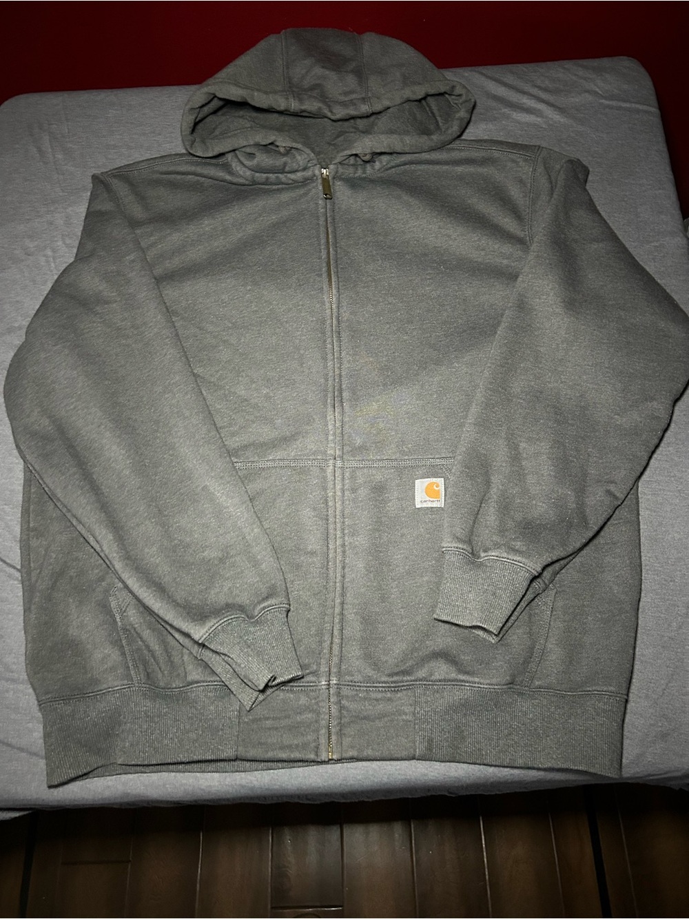 Carhartt Gray Rain Defender Full-Zip Hooded Sweatshirt